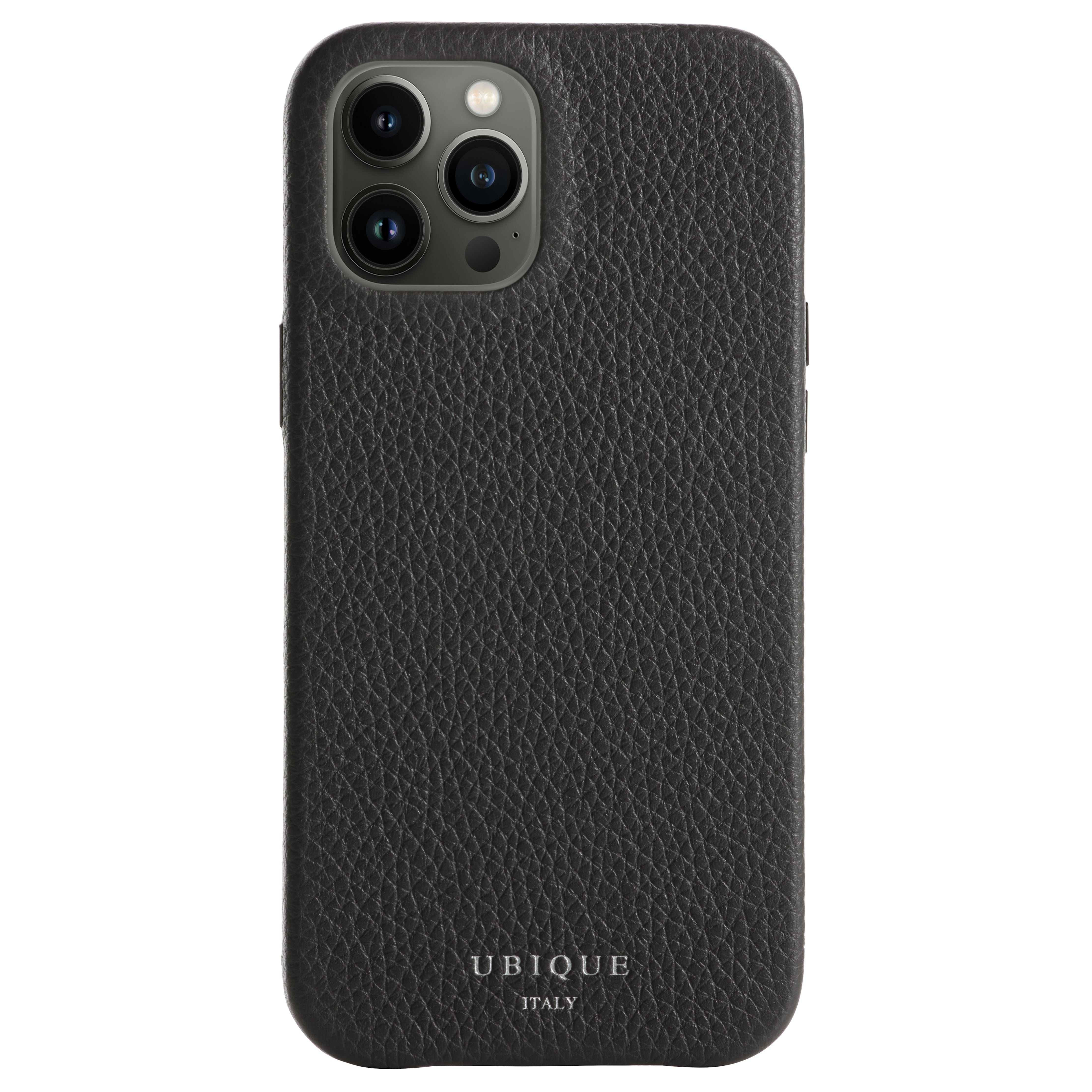 Ubique Italy Luxury iPhone Case 12 Pro Max Pebble Grain Leather Storm Grey