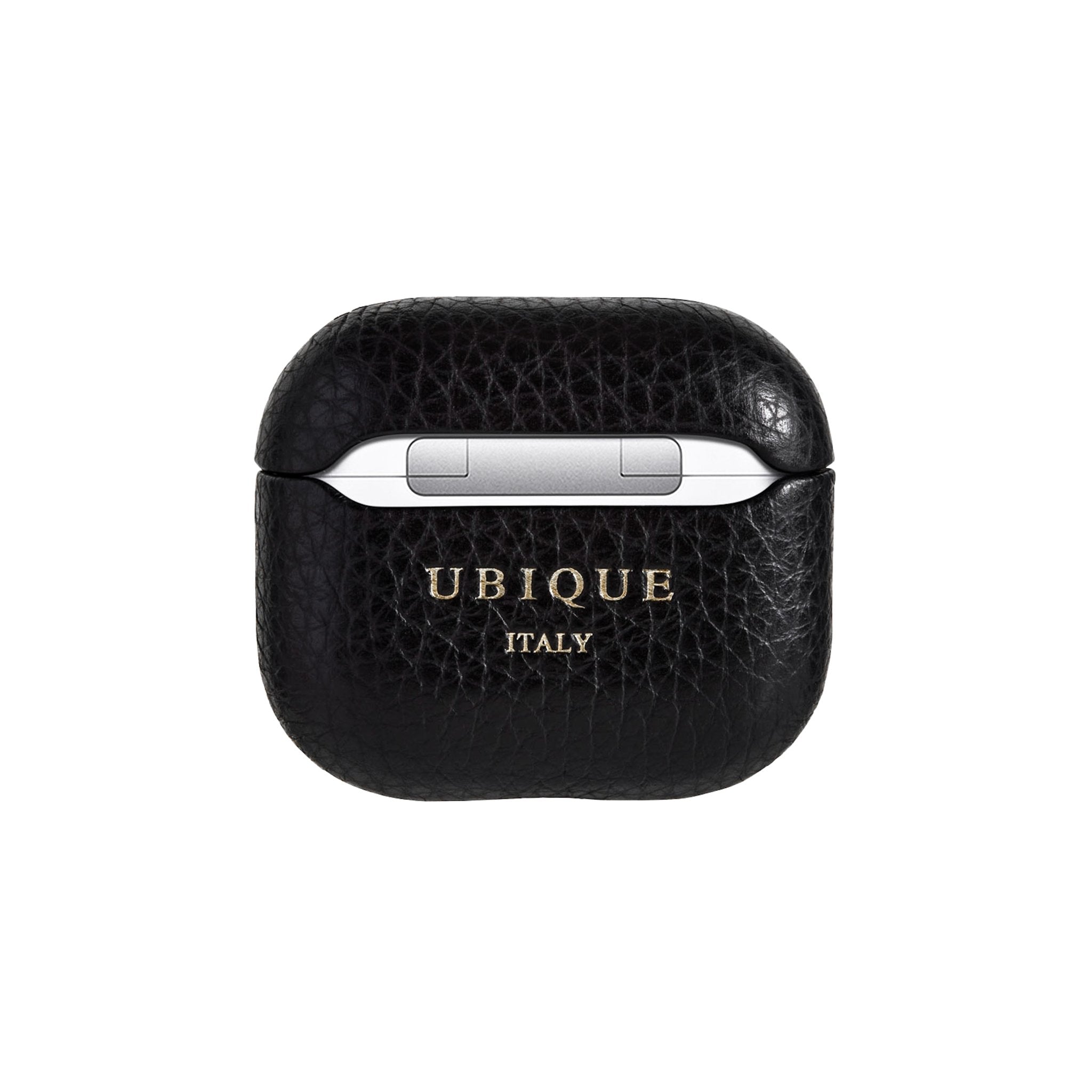 Ubique Italy Luxury AirPods 3 Case Pebble Grain Leather Black