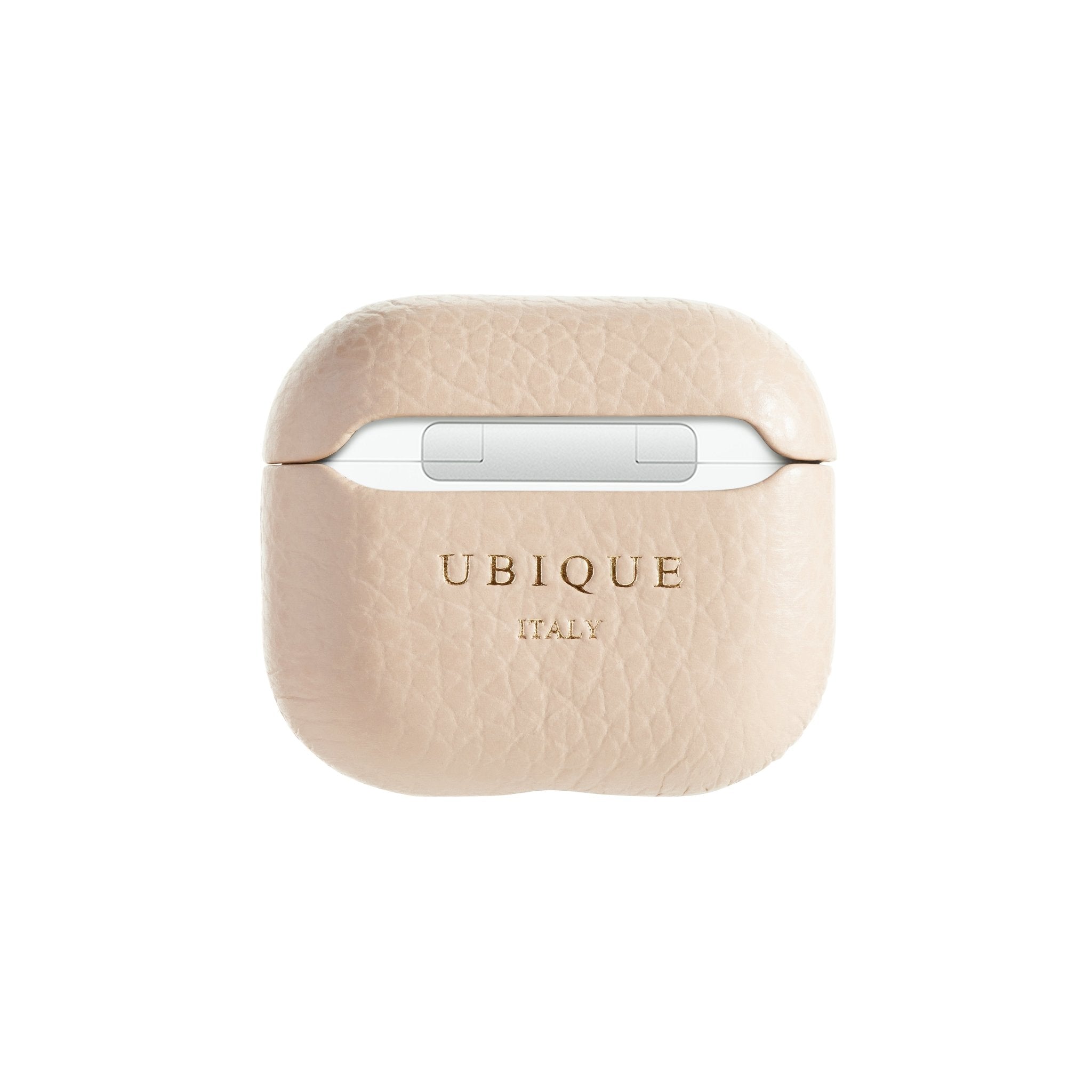 Ubique Italy Luxury AirPods 3 Case Pebble Grain Leather Ivrea Stone