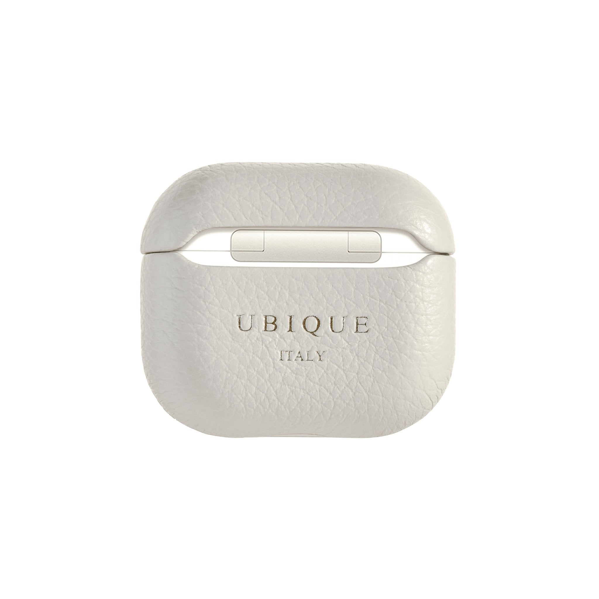 Ubique Italy Luxury AirPods 3 Case Pebble Grain Leather Venetian Grey