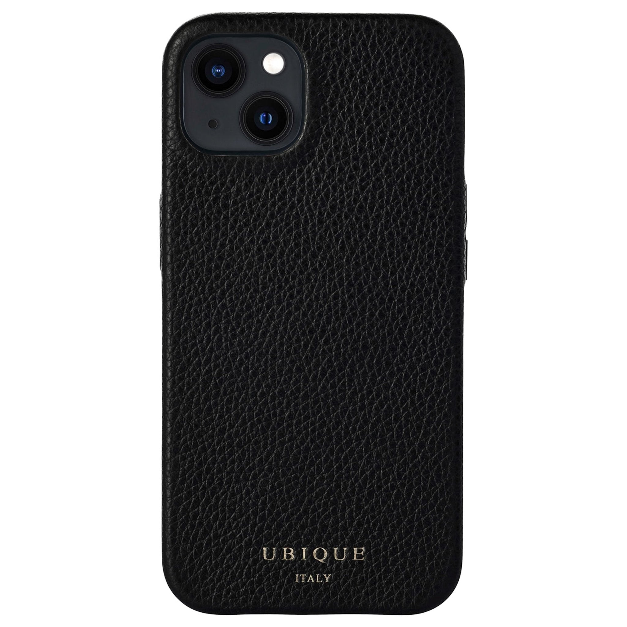 Ubique Italy Luxury iPhone Case 13 Pebble Grain Leather Black