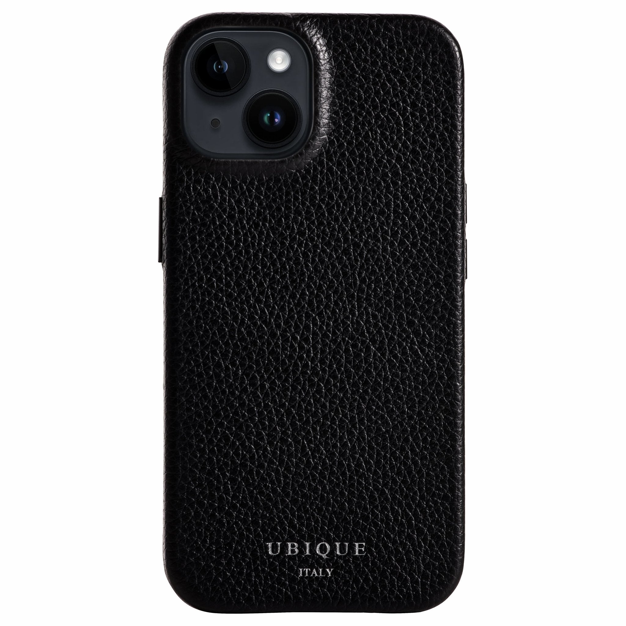 Ubique Italy Luxury iPhone Case 14 Pebble Grain Leather Black