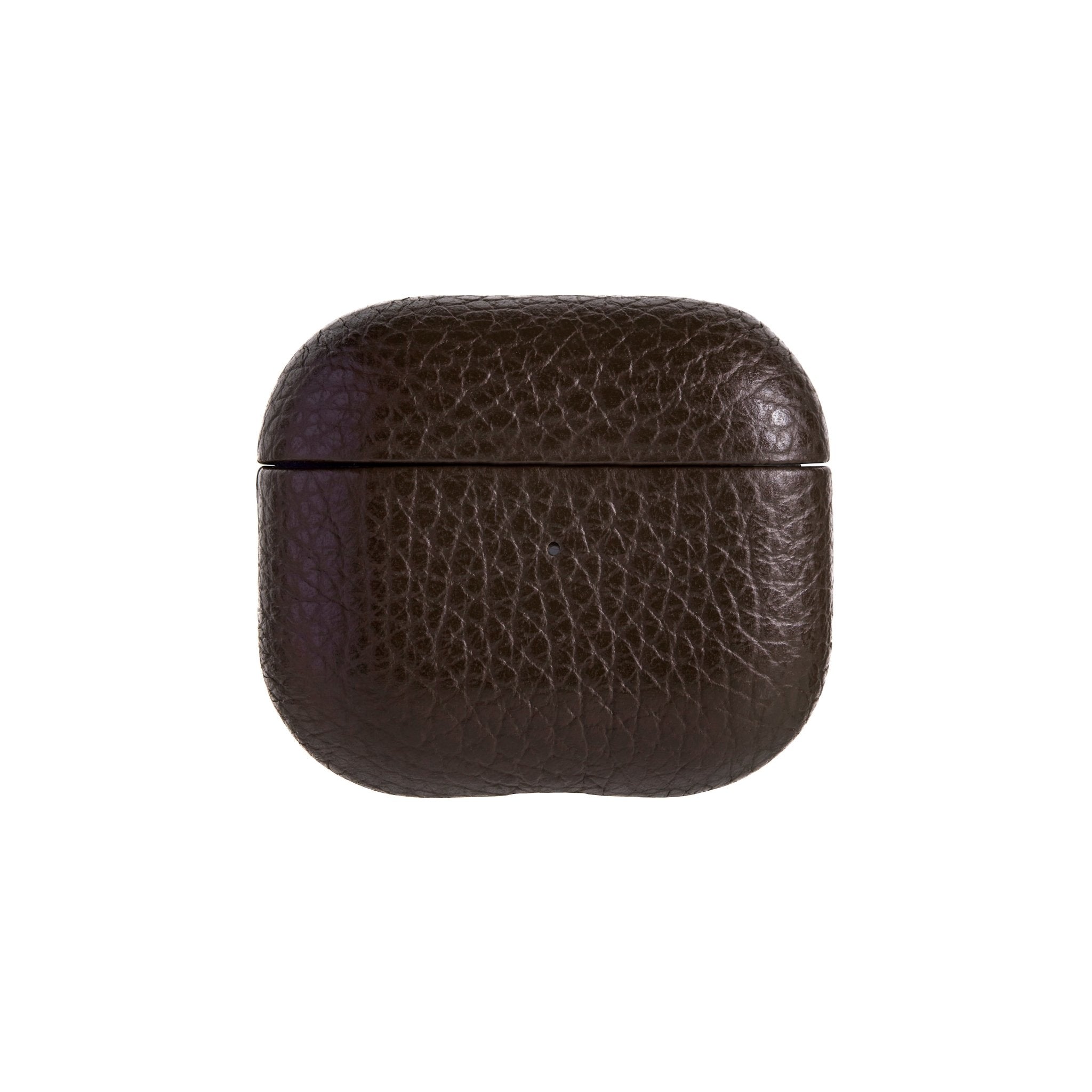 Ubique Italy Luxury AirPods 3 Case Pebble Grain Leather Dark Walnut