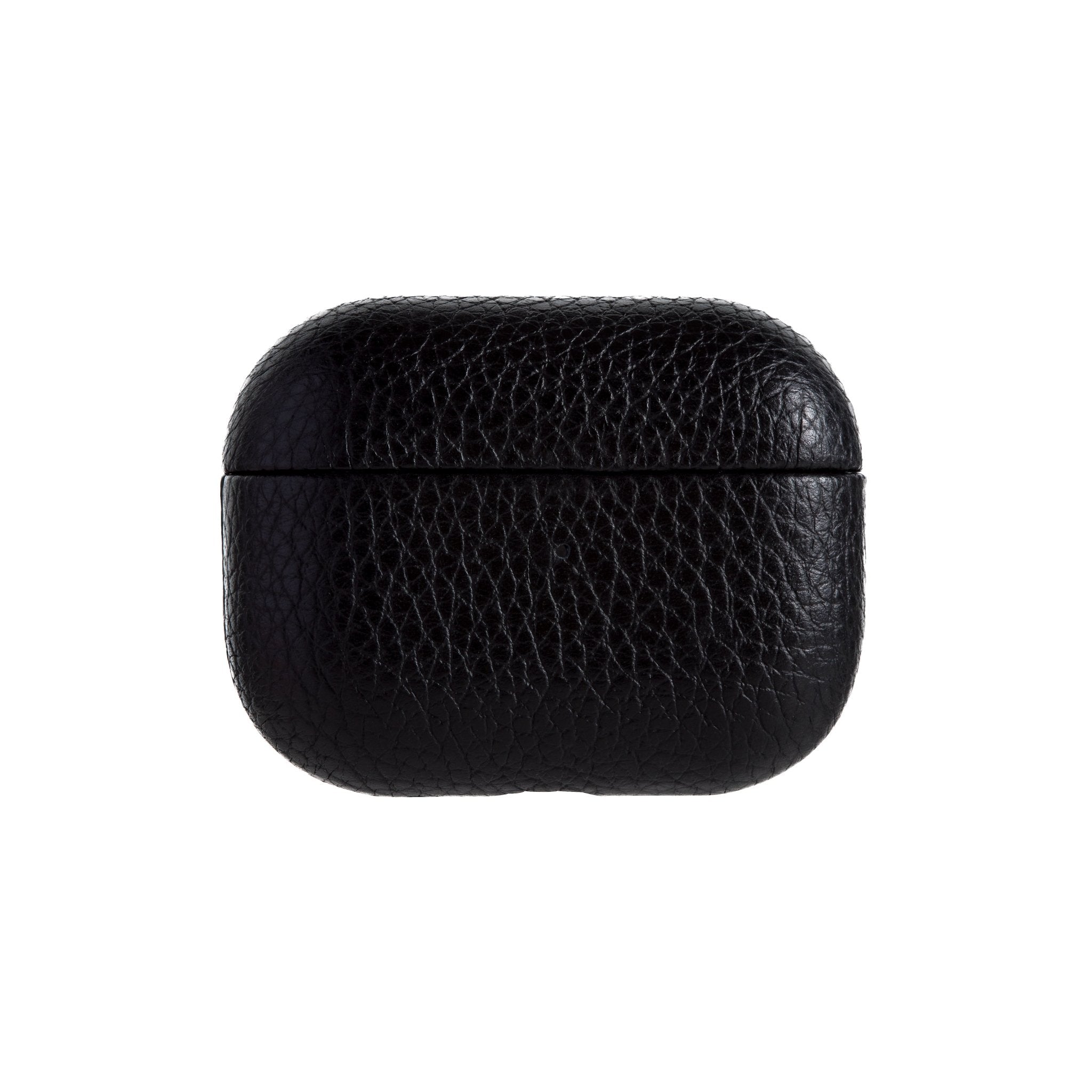 Ubique Italy Luxury AirPods Pro 2 Case Pebble Grain Leather Black Front