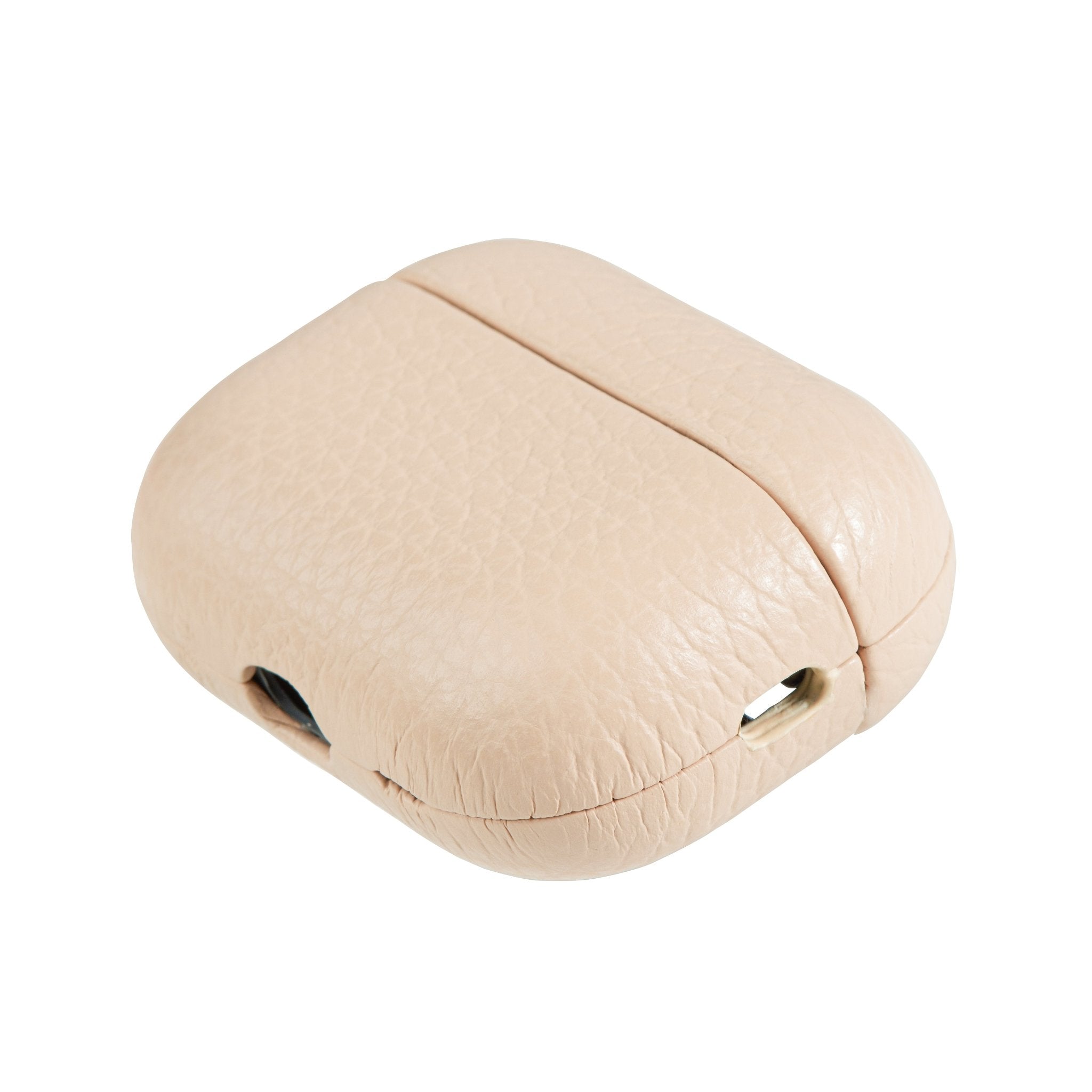 Ubique Italy Luxury AirPods Pro 2 Case Pebble Grain Leather Ivrea Stone Angled