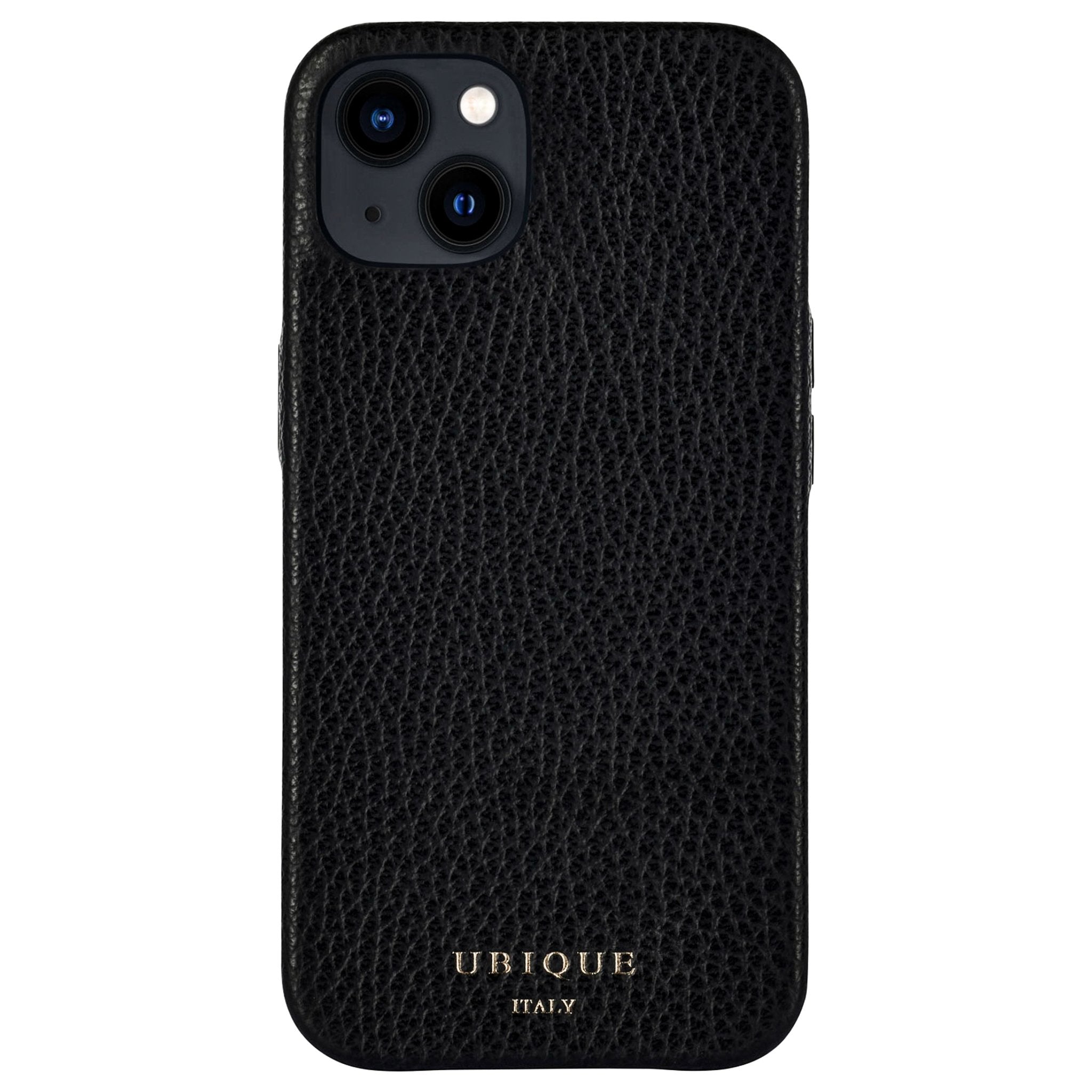Ubique Italy Luxury iPhone Case 13 Pebble Grain Leather Black